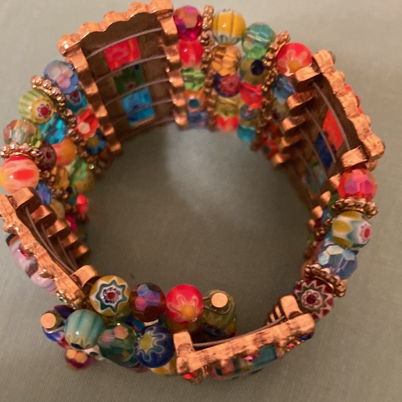 Millefiori Glass Candy Tango Cuff Bracelet - Picture 4 of 4